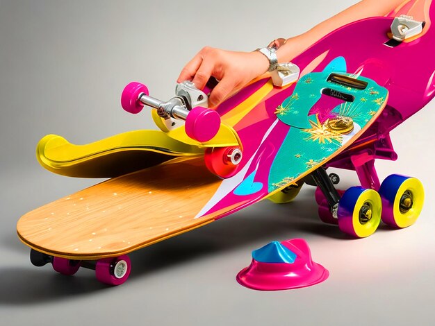 Kan ontwerp maken voor skateboard met behulp van kleuren afbeelding gratis downloaden