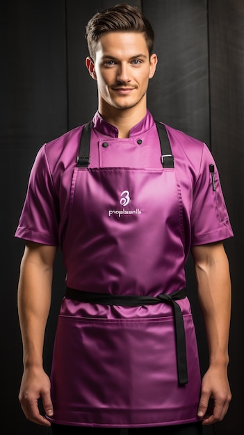 The Kan School Chef's Apron in Organic Black Captured through Precisionist Tabletop Photography wi