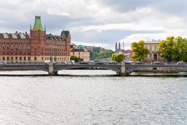 Kanaal en brug in Stockholm