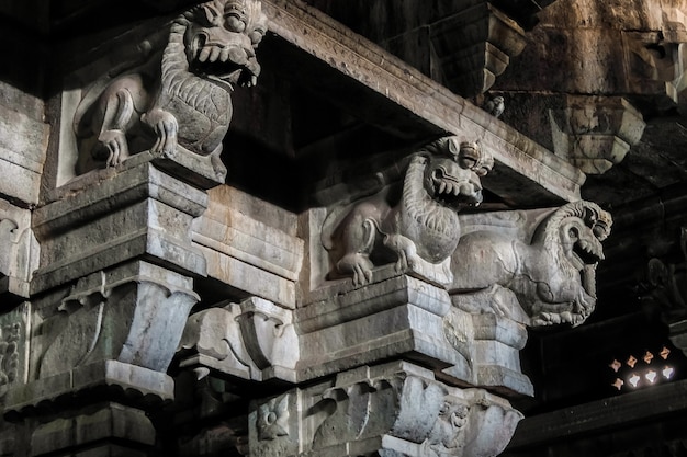 Kanchipuram India View of Sri Ekambaranathar Temple in Kanchipuram Details of architecture