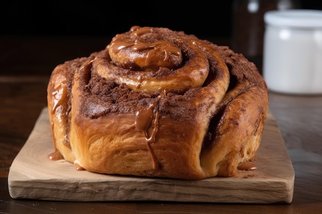 Kaneelbroodje met vulling van een kleverige mix van kaneel en bruine suiker