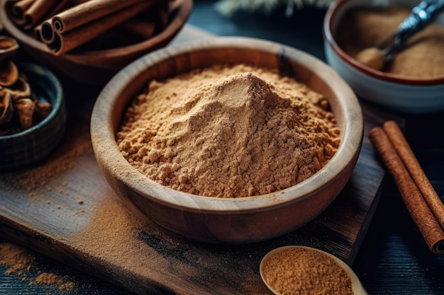 kaneelpoeder op de keuken professionele reclame food fotografie