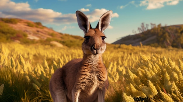 Kangaroo in the forest nice Generated AI Photo