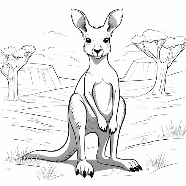 Photo kangaroo hopscotch funfilled coloring page of a bouncing roo