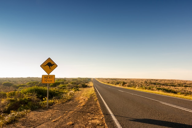 Kangaroo kruising verkeersbord