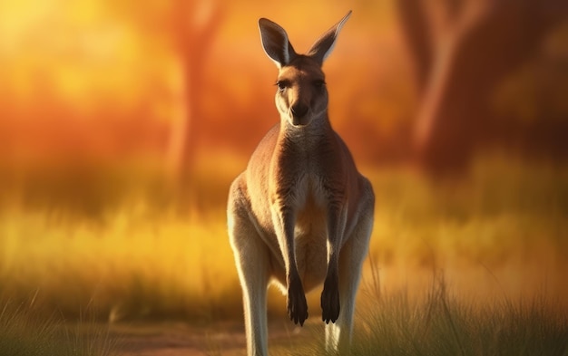 A kangaroo on a nature background animal wildlife ai generated