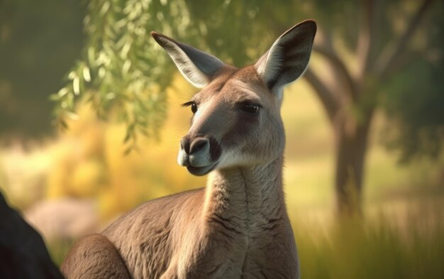 A kangaroo on a nature background animal wildlife ai generated