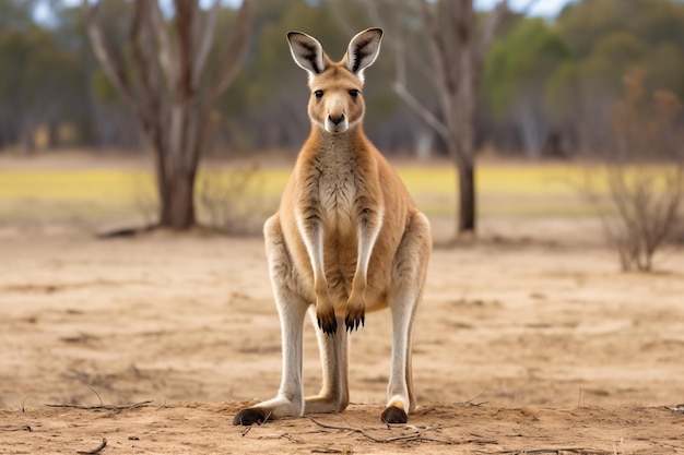 カンガルーは野外で野生の動物