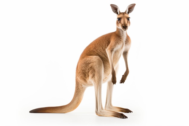 a kangaroo standing on its hind legs