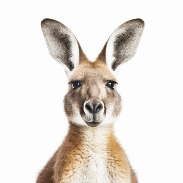 Photo a kangaroo white background generative ai