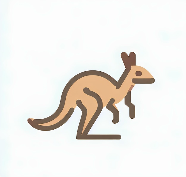 A kangaroo on a white background Photo generated by AI