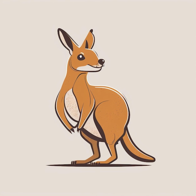 A kangaroo with a brown and tan background.