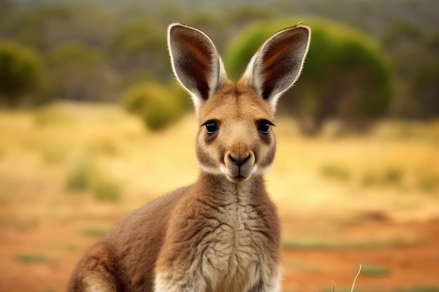 大きな耳を持つカンガルー