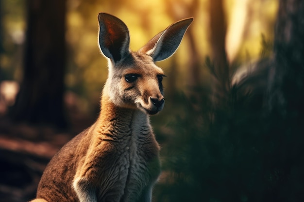 a kangaroo with large ears