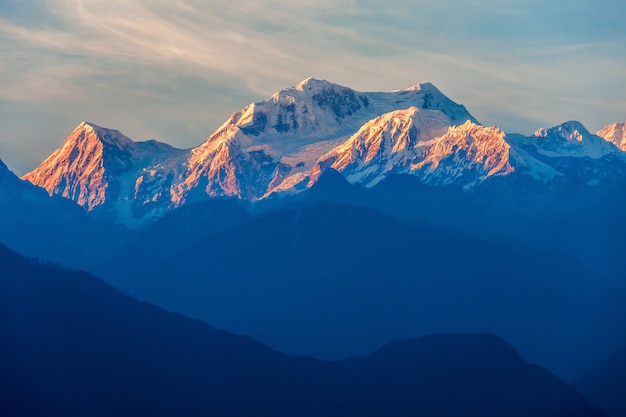 Vista montagna kangchenjunga