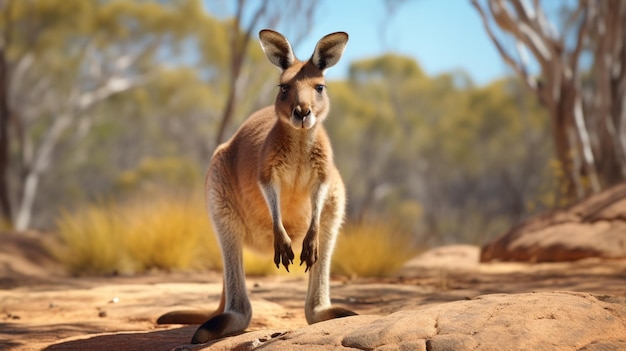 Kangoeroe in het bos mooie gegenereerde AI-foto
