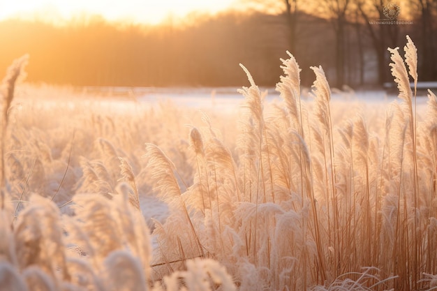 Kans grass field in the morning