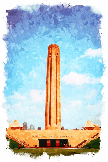 Photo kansas city watercolor illustration