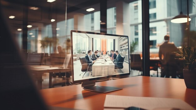 Kantoorvideoconferentie AI gegenereerd