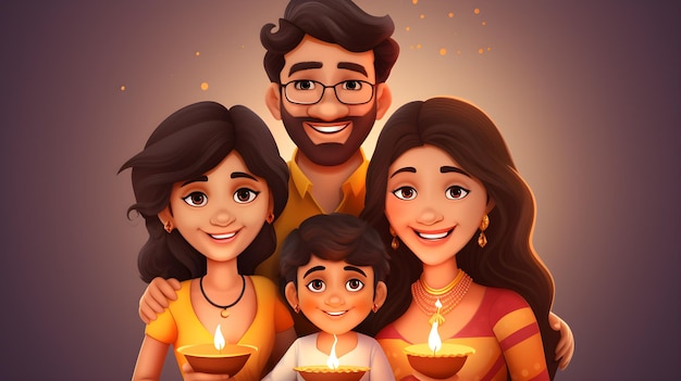 Karakter op Diwali-festivalvector gegenereerd door Ai