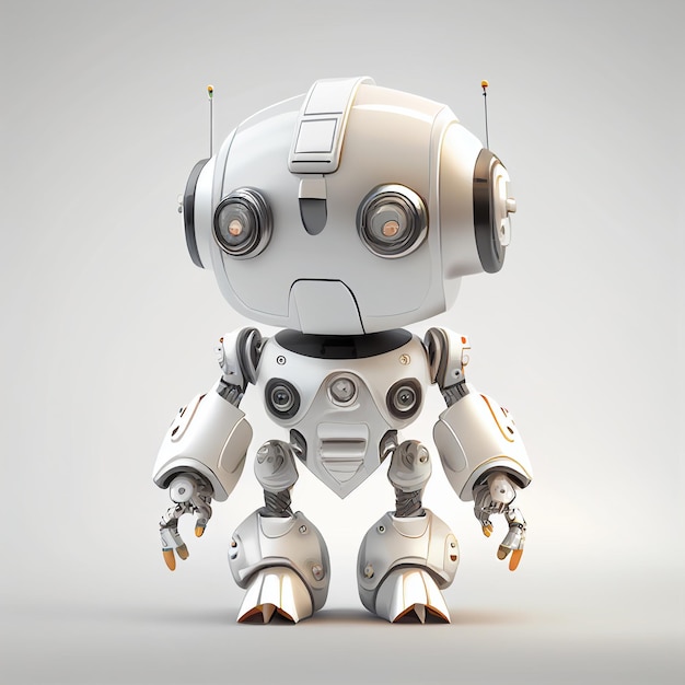 Karakterontwerp van kleine robot op geïsoleerde achtergrond Gemaakt met generatieve AI-technologie