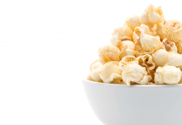 karamel popcorn op wit