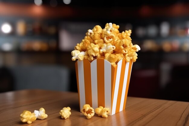 karamel popcorn voor professionele reclame food fotografie