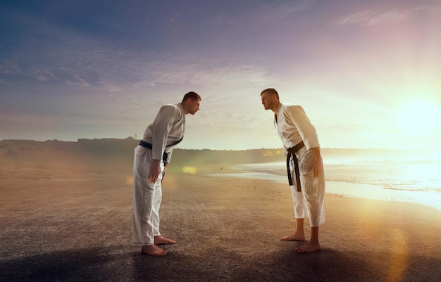 Foto combattenti di karate