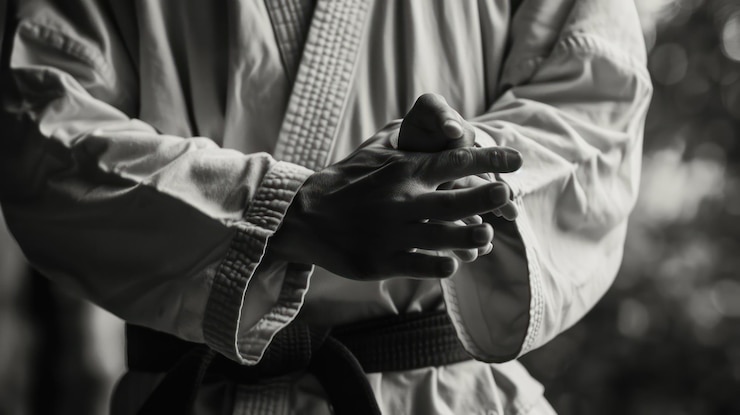 Foto karate-handen van dichtbij