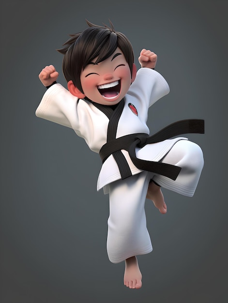 karate kids karate boy dressed in a white karate kimono