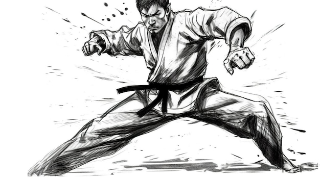 Foto karate manga ai generate