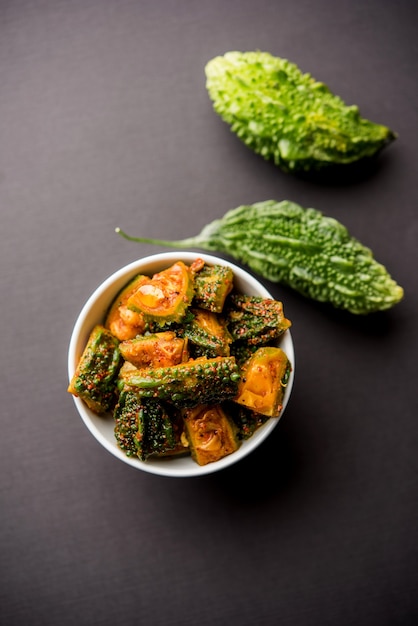 Karela Achar or Bitter Gourd Pickle, popular Indian recipe