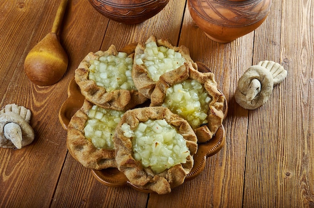 Karelian pasty with apples traditional pasties usually had a rye crust but the North Karelian and Ladoga Karelian