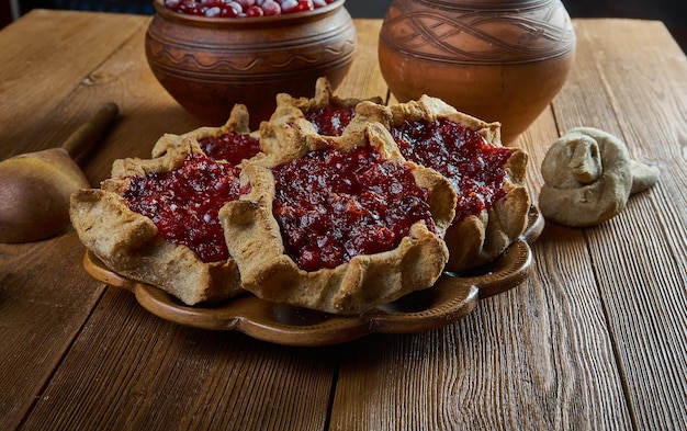 Karelian pasty with berries traditional pasties usually had a rye crust but the North Karelian and Ladoga Karelian