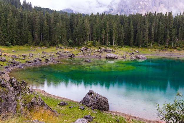 Karersee during a rainy day