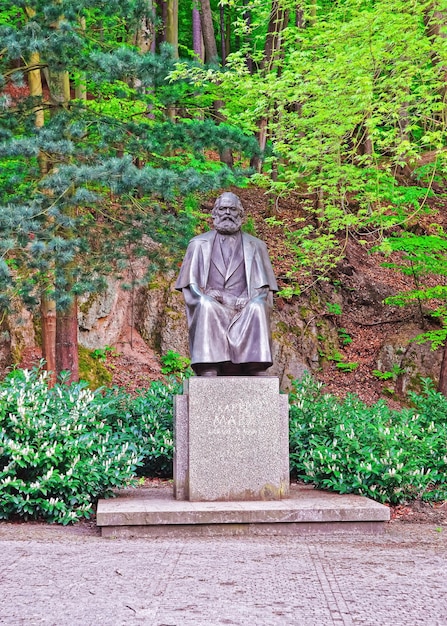 Karl marx monument in karlovy vary in czech republic.