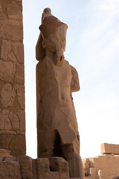 Karnak Temple Colossal sculptures of ancient Egypt in the Nile Valley in Luxor