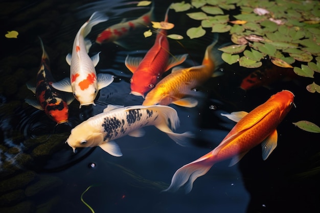 Karp kleurrijke vijver natuur oranje aquatische koi tuin vissen goudvis water