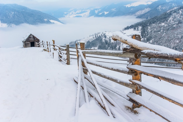 Karpatische winterbergen