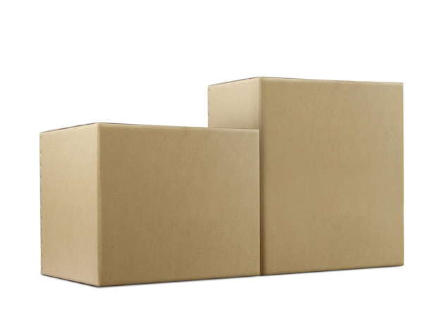 Kartonnen doos geïsoleerd op witte achtergrond