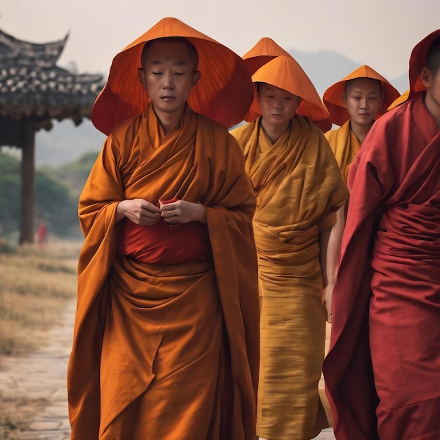 Kasaya clothing or robes cloth wear by buddhist monks and nuns asian buddhist