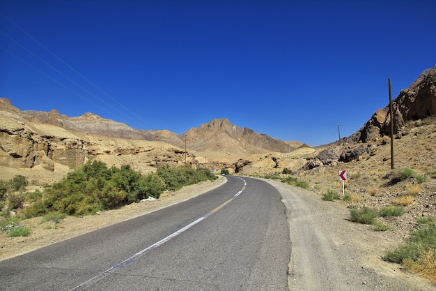 Photo kashan / iran - 05 oct 2012: road on mountains of iran