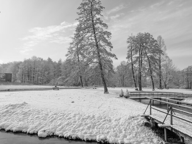 Kasteel in de sneeuw.