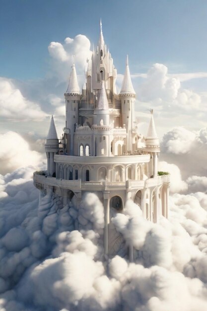Foto kasteel in de wolken