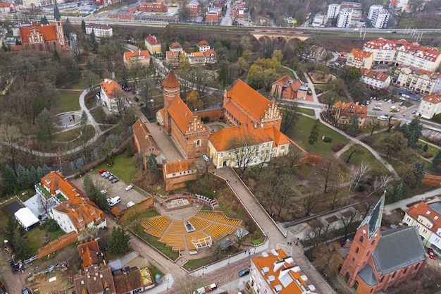 Foto kasteel van de warmische bisschoppen in olsztyn noord-polen gebouwd in de veertiende eeuw in het gotisch