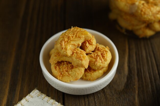 Kastengel or kue keju is Dutch influencedIndonesian cheese cookie