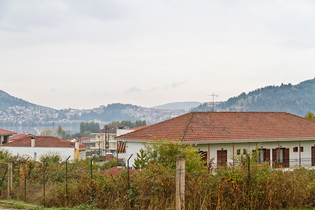 Kastoria traditional old city by the lake at Greece