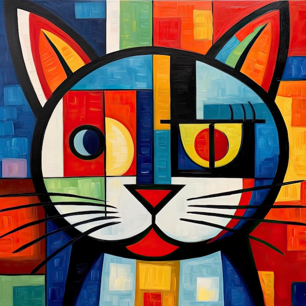 Kat in abstracte kunst