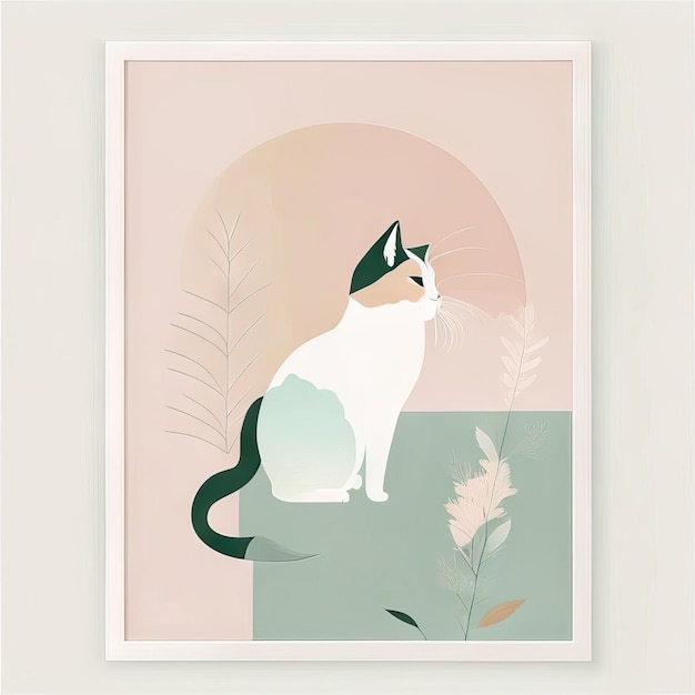 Foto kat minimalistische illustratie