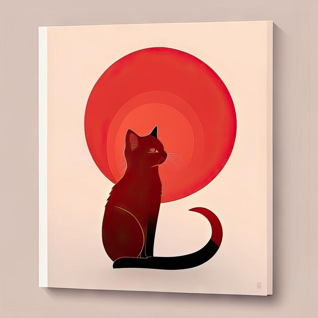 Foto kat minimalistische illustratie